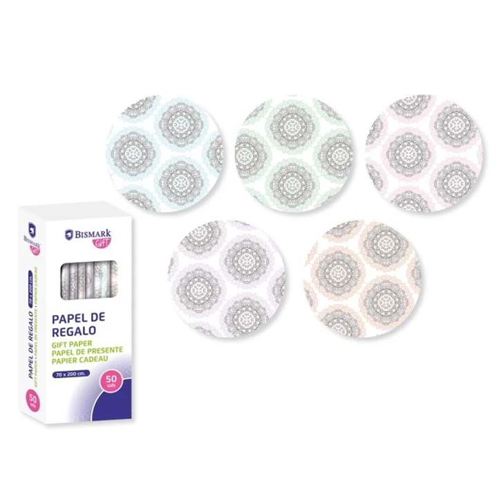 Bismark Mandalas Rollo de Papel Regalo - Medidas 70cmx200cm - 5 Diseños Diferentes 1