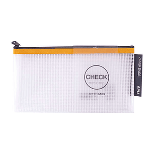 Apli Sobres Porta-Todo de Goma Eva Transparente - Tamaño Check (230x130mm) - Suaves, Resistentes y Duraderos - Cierre de Cremallera Seguro - Colores S