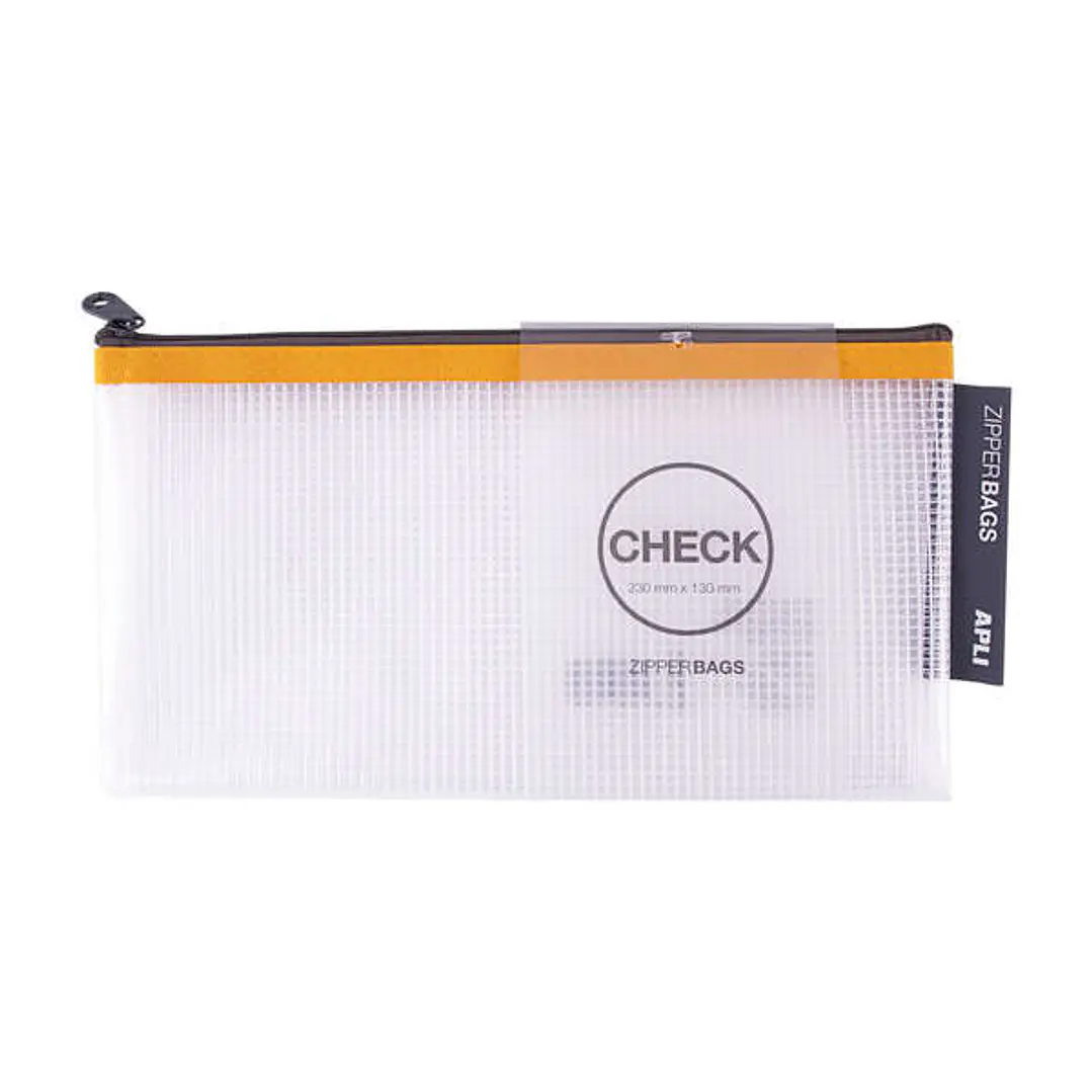 Apli Sobres Porta-Todo de Goma Eva Transparente - Tamaño Check (230x130mm) - Suaves, Resistentes y Duraderos - Cierre de Cremallera Seguro - Colores S 1