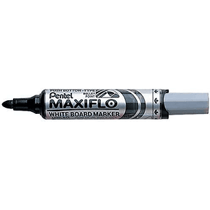 Pentel Maxiflo Rotulador para Pizarra Blanca - Regulacion del Flujo de Tinta - Punta Redonda - Ancho de Linea 2,5mm - 50% de Materiales Reciclados - C