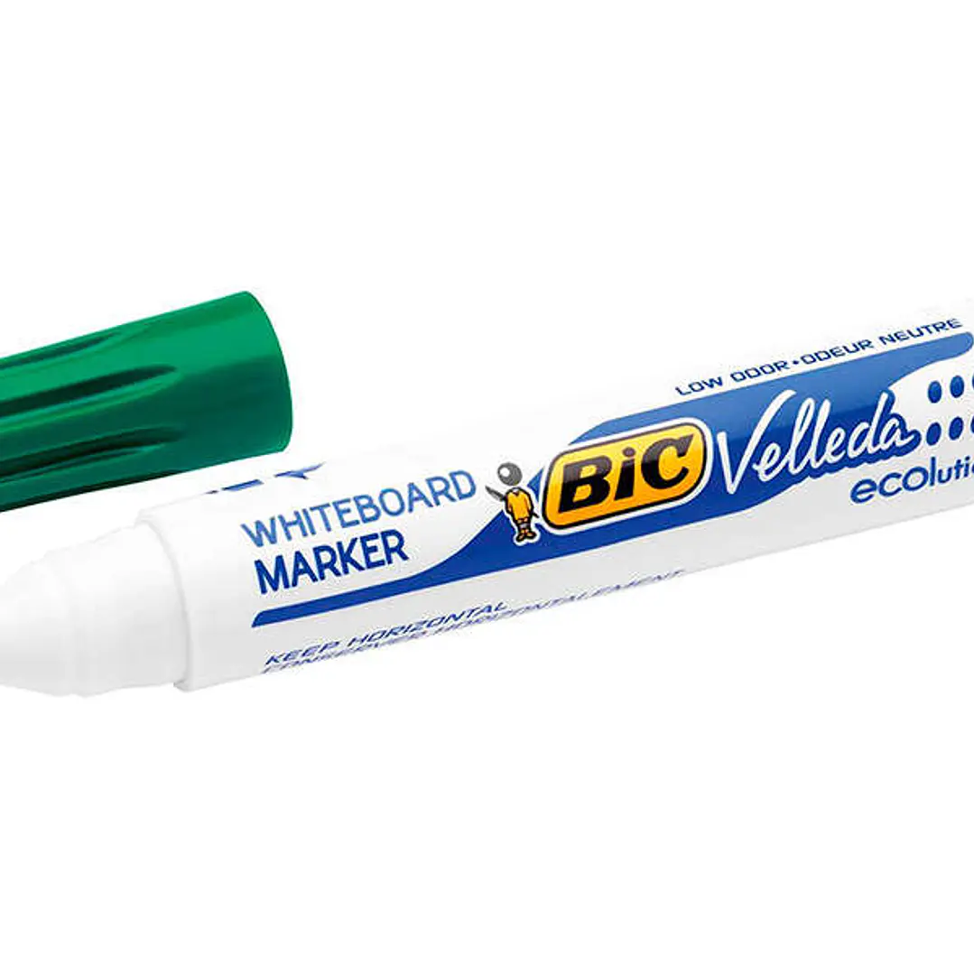 Bic Velleda 1701 ECOlutions Marcadores para Pizarra - Punta Redonda - Trazo de 1.5 mm - Tinta con Base de Alcohol - Ecologico - Borrado Optimo - Color 1