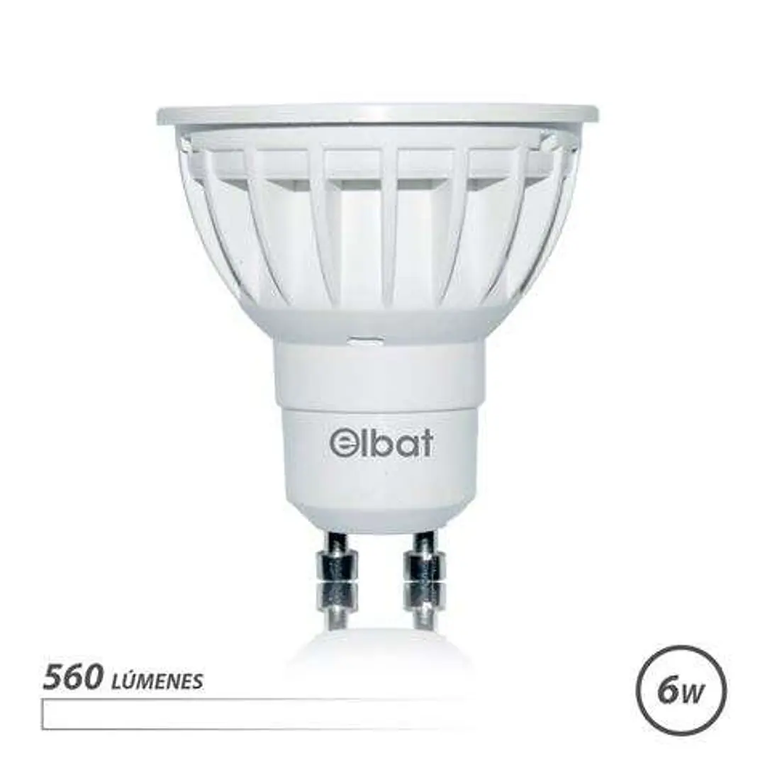 Elbat Bombilla LED GU10 6W 560LM Luz Blanca - Ahorro Energetico - Larga Duracion - Facil Instalacion - Color Blanco 1