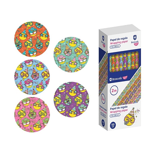 Bismark Emojies Rollo de Papel Regalo - Medidas 70cmx200cm - 5 Diseños Diferentes