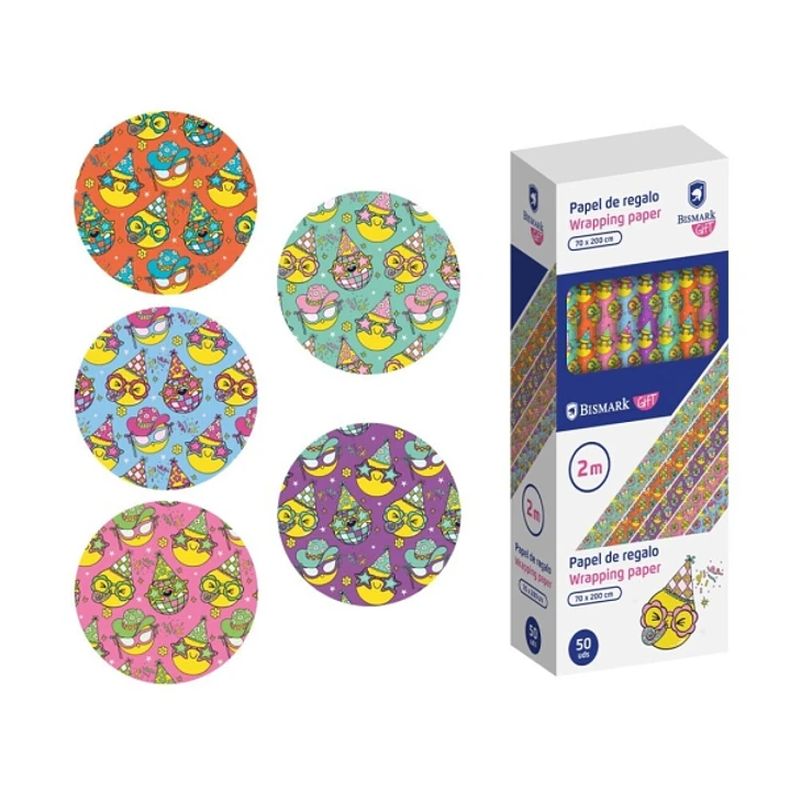 Bismark Emojies Rollo de Papel Regalo - Medidas 70cmx200cm - 5 Diseños Diferentes 1