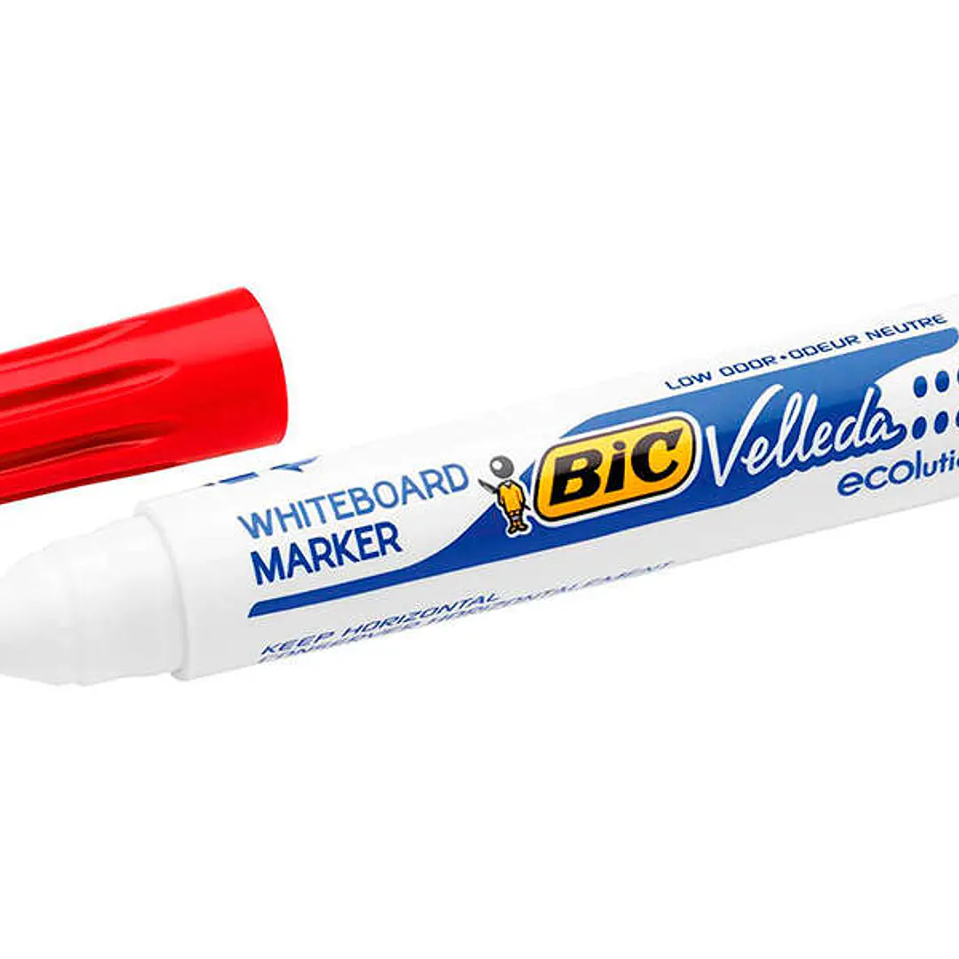Bic Velleda 1701 ECOlutions Marcadores para Pizarra - Punta Redonda - Trazo de 1.5 mm - Tinta con Base de Alcohol - Ecologico - Borrado Optimo - Color 1