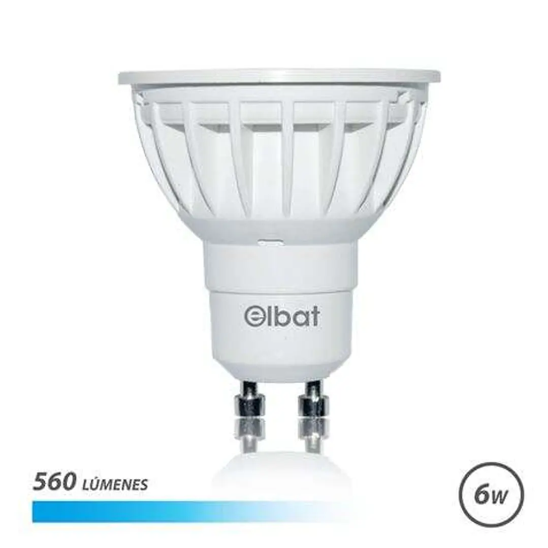 Elbat Bombilla LED GU10 6W 560lm - 6500K Luz Fria 1