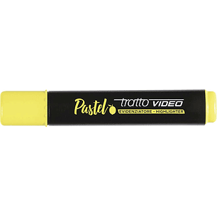 Tratto Video Pastel Marcador Fluorescente - Punta Biselada - Tinta al Agua - Secado Rapido - Color Amarillo Limon