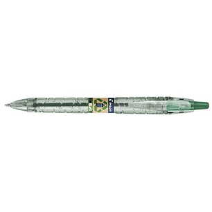 Pilot Boligrafo de Bola Retractil B2P Ecoball BeGreen - Punta Redonda 1mm - Trazo 0.27mm - 86,64% de Plastico Reciclado - Recargable - Color Verde