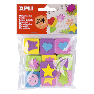 Apli Mini Sellos Goma Eva - 10 U - Ideal para Manualidades y Decoracion