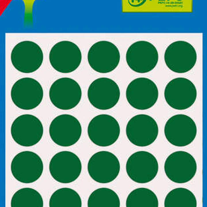 Apli Pack de 175 Etiquetas Redondas - Tamaño Ø 13mm - Aptas para Escritura Manual - Adhesivo Permanente - Color Verde 1