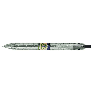 Pilot Boligrafo de Bola Retractil B2P Ecoball BeGreen - Punta Redonda 1mm - Trazo 0.27mm - 86,64% de Plastico Reciclado - Recargable - Color Negro