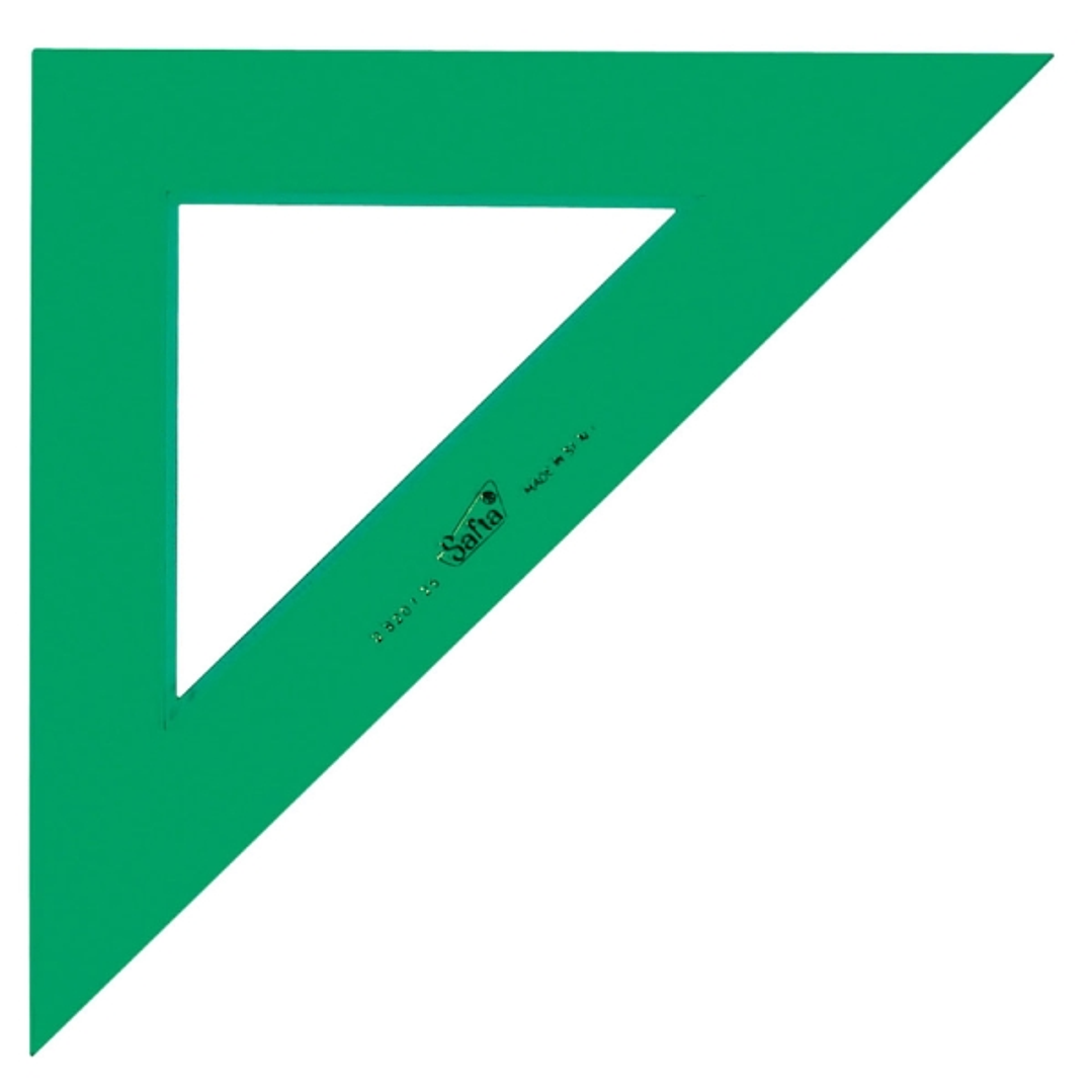Safta Escuadra de 25cm - Metacrilato - sin Biselado - sin Graduacion - Color Verde 1