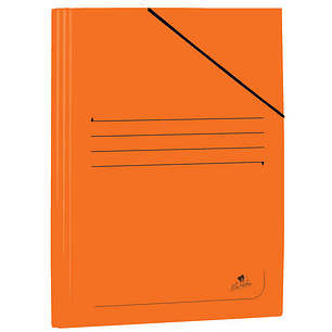 Mariola Carpeta de Carton Plastificado Folio 500gr/m2 - Medidas 34x25cm - Cierre con Goma Elastica - Color Naranja