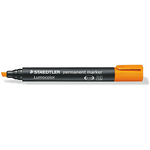 Staedtler Lumocolor 350 Rotulador Permanente - Punta Biselada 2-5mm aprox. - Tinta Base de Alcohol - Secado Rapido - Color Naranja
