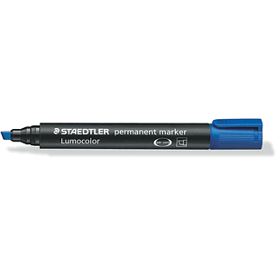 Staedtler Lumocolor 350 Rotulador Permanente - Punta Biselada 2-5mm aprox. - Tinta Base de Alcohol - Secado Rapido - Color Azul