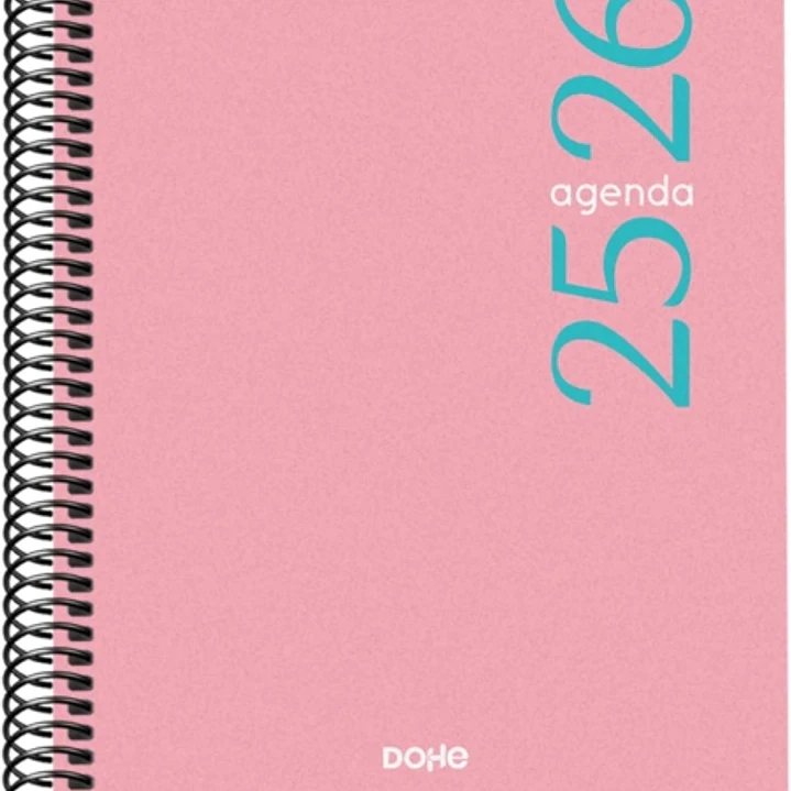 Dohe Esencial Agenda Escolar 25/26 Espiral A5 - Semana Vista - Papel 70g/m2 - Cubierta en Polipropileno - Color Rosa 1
