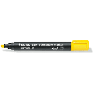 Staedtler Lumocolor 350 Rotulador Permanente - Punta Biselada 2-5mm aprox. - Tinta Base de Alcohol - Secado Rapido - Color Amarillo