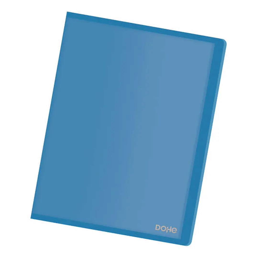 Dohe Carpeta con 20 Fundas Transparentes Soldadas A4 80mic - Tapa Flexible de Polipropileno - Color Azul 1