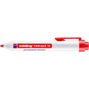 Edding Retract 11 Rotulador Permanente Retractil - Punta Redonda - Trazo entre 1.5 y 3mm - Recargable - Secado Rapido - Color Rojo