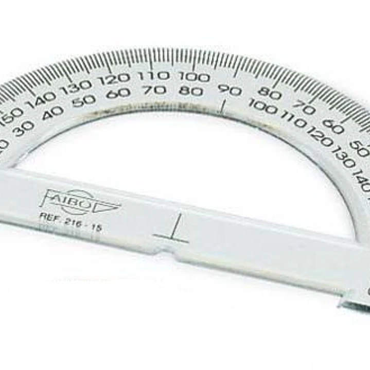 Faibo Semicirculo Escolar Graduado de 15cm - Biselado y Reborde para Tinta - Transparente 1