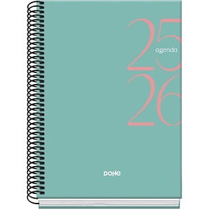 Dohe System Agenda Escolar 25/26 Espiral A5 - Semana Vista - Papel 70g/m2 - Cubierta de Carton Plastificado - Color Verde