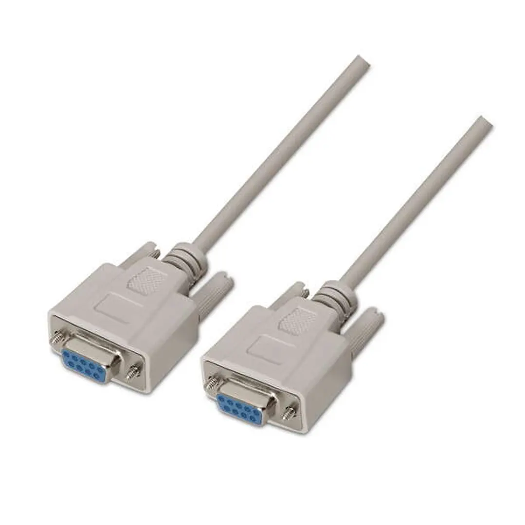 Aisens Cable Serie Null Modem - DB9/H-DB9/H - 1.8m para Dispositivos de Comunicacion Equipados con Puerto Serie - Color Beige 1