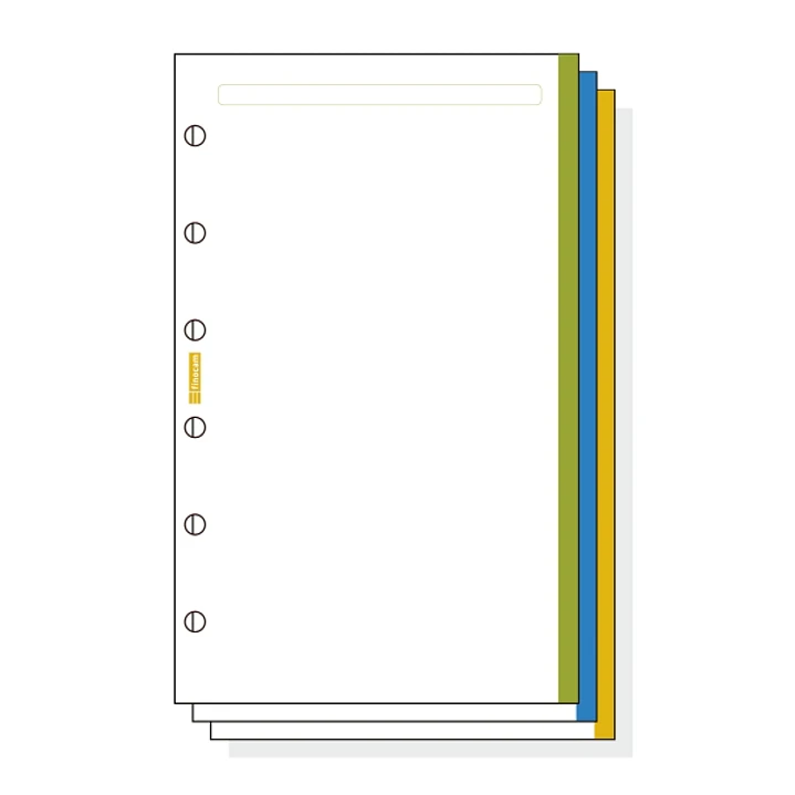 Finocam C345 Notas de Recambio para Agendas Classic - Liso con Banda de Color - Formato 603 - 79x127x5mm - Color Blanco 1