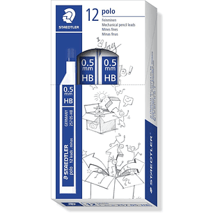 Staedtler Polo 257 Tubo con Minas de Grafito - Graduacion HB - Trazo 0.5mm