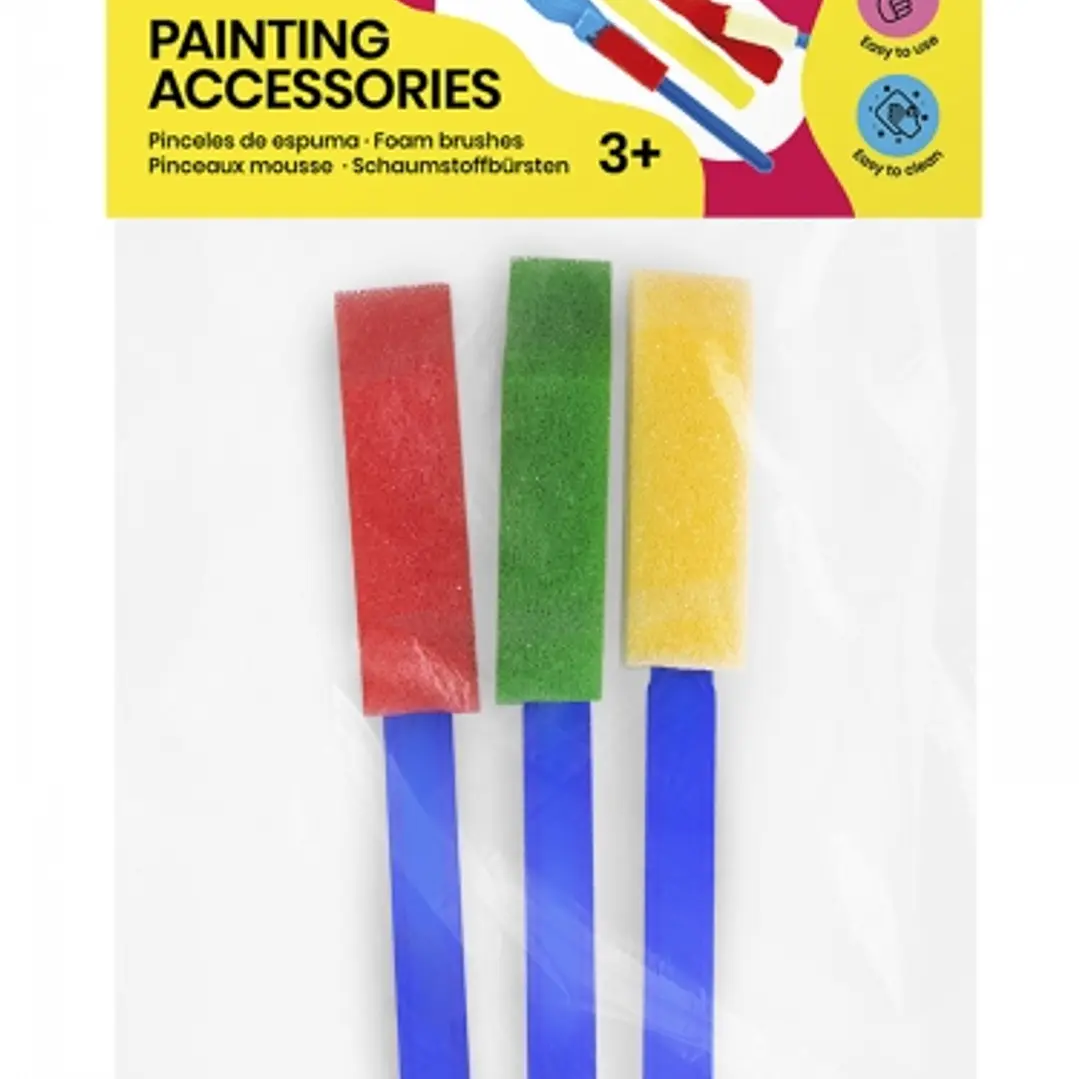 Jovi Painting Accessories Bolsa con 3 Pinceles de Espuma - Ideal para Cualquier Tipo de Pintura - Especial para Pintura de Dedos - Facil Limpieza con  1