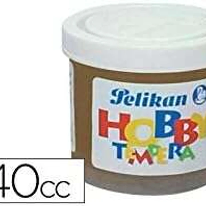 Pelikan Tempera Escolar Frasco 40ml - Ideal para Proyectos Escolares - Facil de Lavar - No Toxica - Color Siena Tostada 1