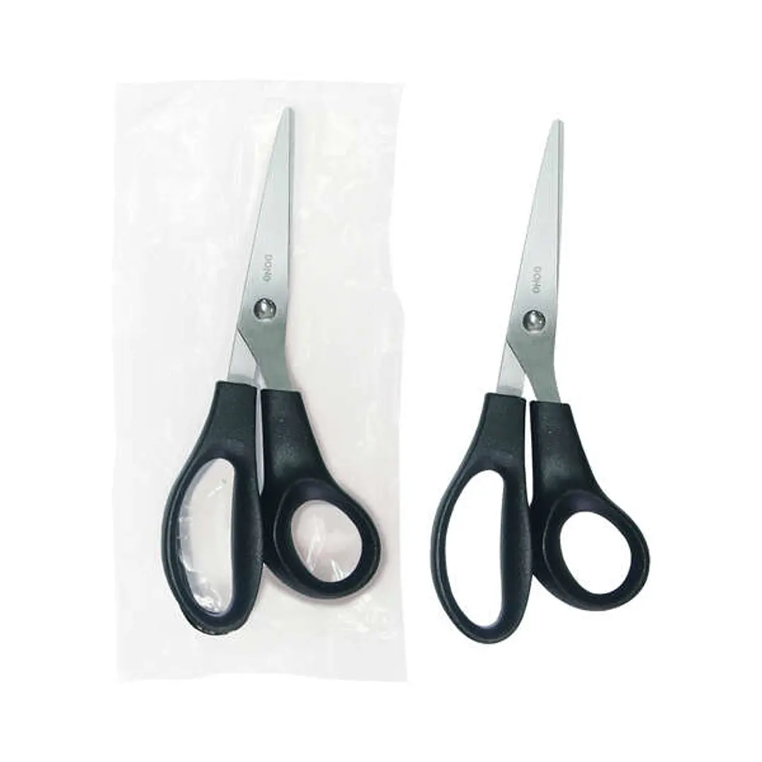 Dohe Tijera de Acero Inoxidable - Puntas Redondeadas - Mango Ergonomico de Plastico - Color Negro - en Bolsa de Plastico Individual 1