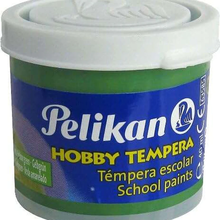 Pelikan Tempera Escolar Frasco 40ml - Facil de Lavar - Ideal para Actividades Escolares - Color Verde 1