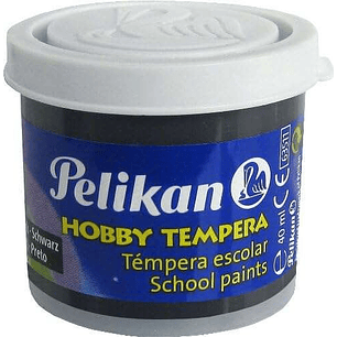 Pelikan Tempera Escolar Frasco 40ml - Facil de Lavar - Ideal para Proyectos Escolares - Color Negro