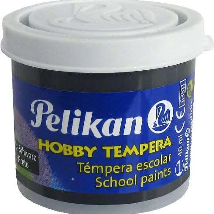 Pelikan Tempera Escolar Frasco 40ml - Facil de Lavar - Ideal para Proyectos Escolares - Color Negro 1
