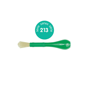 Milan 213 Pincel para Cola y Tempera - Cerda Natural Gruesa - Facil Agarre - Mango de Plastico Corto - Color Verde
