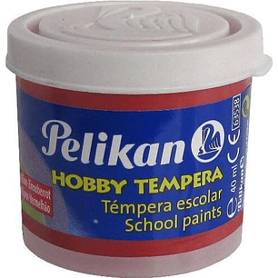Pelikan Tempera Escolar Frasco 40ml - Facil de Usar - Ideal para Actividades Escolares - Color Bermellon