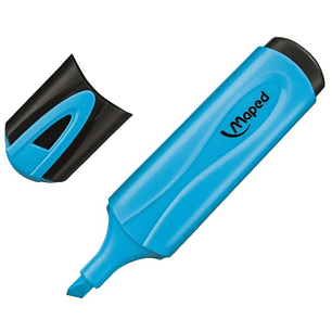 Maped Peps Classic Marcador Fluorescente - Punta Biselada - Trazo de 1 a 5mm - Ideal para Subrayar y Resaltar - Color Azul