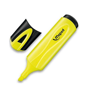 Maped Peps Classic Marcador Fluorescente - Punta Biselada - Trazo de 1 a 5mm - Ideal para Subrayar y Resaltar - Color Amarillo