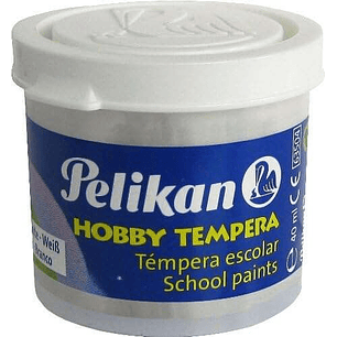 Pelikan Tempera Escolar Frasco 40ml - Facil de Lavar - Ideal para Manualidades - Color Blanco