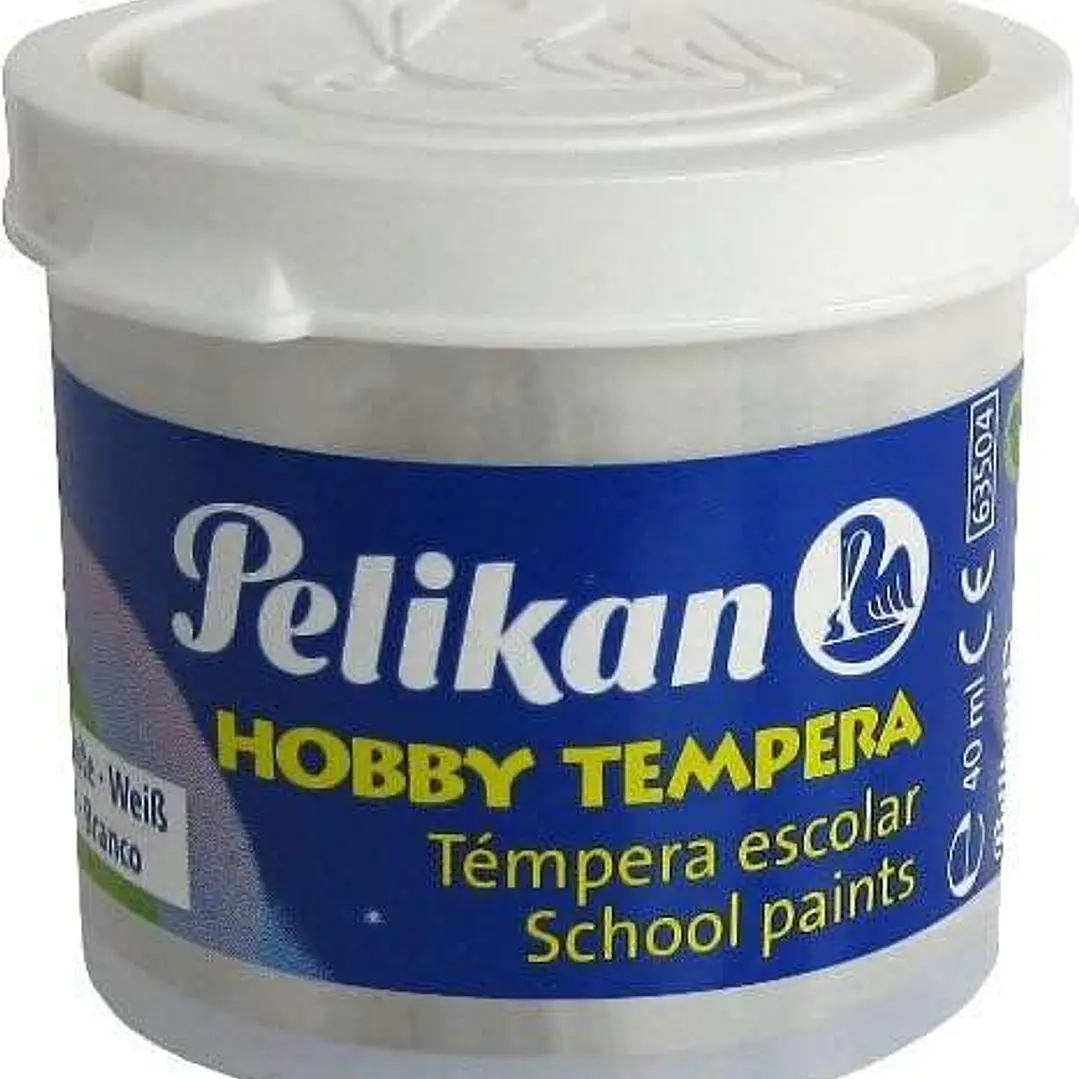 Pelikan Tempera Escolar Frasco 40ml - Facil de Lavar - Ideal para Manualidades - Color Blanco 1