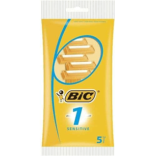 Bic Sensitive 1 Pack de 5 Maquinillas de Afeitar Desechables de 1 Hoja
