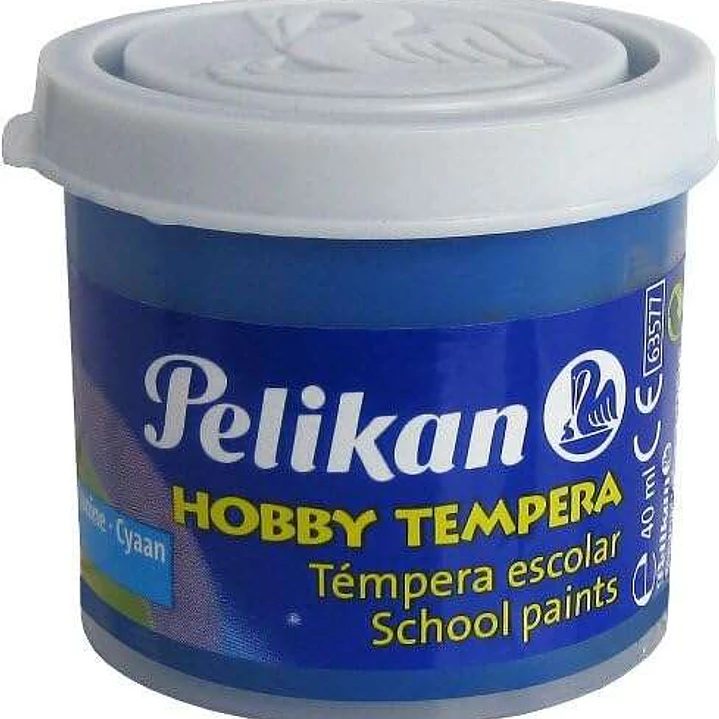 Pelikan Tempera Escolar Frasco 40ml - Facil de Lavar - Ideal para Actividades Escolares - Color Azul 1