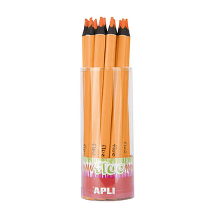 Apli Jumbo Fluor Lapiz Triangulares 5mm de Grosor - Mejor Sujecion y Mayor Cobertura - Color Naranja Fluor