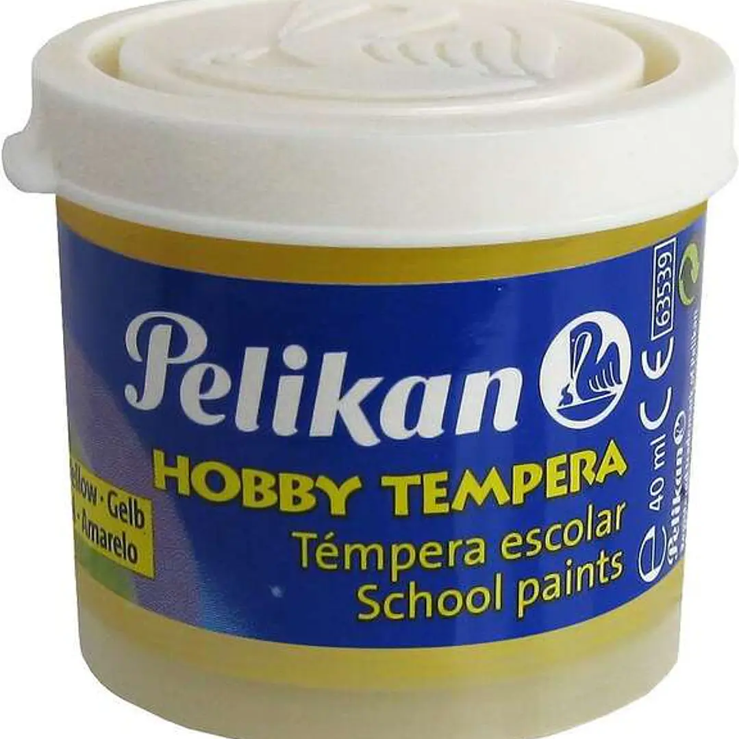 Pelikan Tempera Escolar Frasco 40ml - Facil de Lavar - Ideal para Actividades Escolares - Color Amarillo 1
