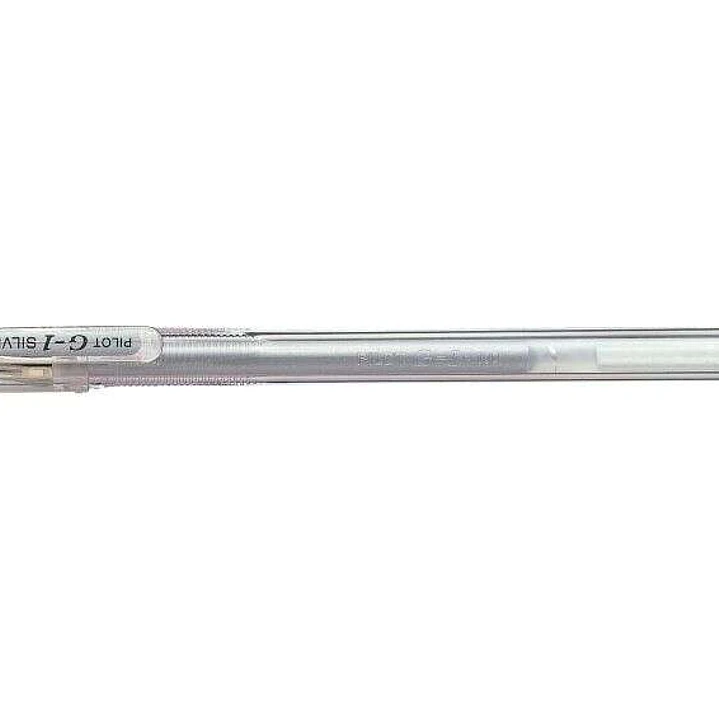 Pilot Boligrafo de Gel G1 - Recargable - Punta de Bola 0.7mm - Trazo 0.32mm - Cuerpo Transparente - Color Plata 1