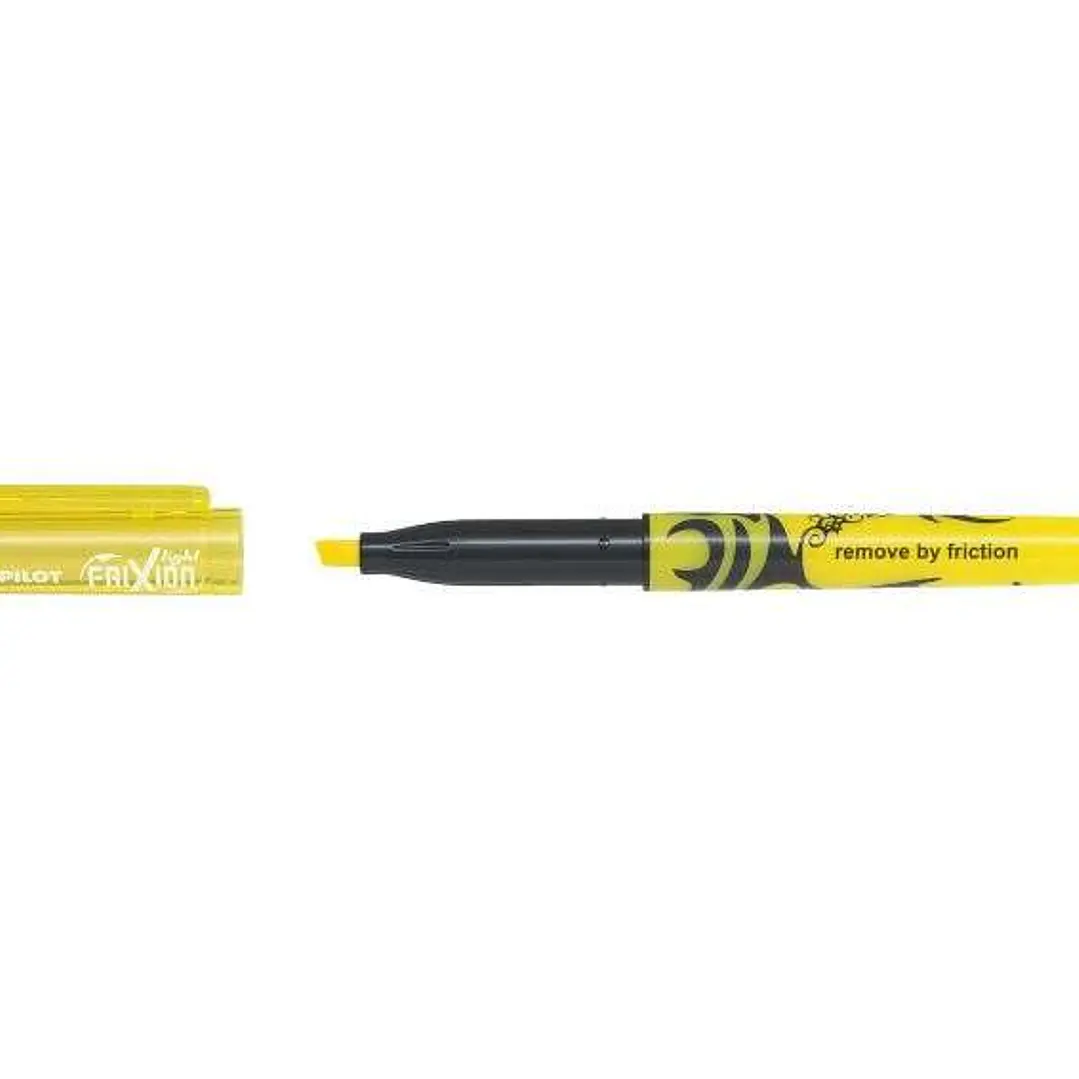 Pilot Frixion Light Rotulador Fluorescente Borrable - Punta de Fibra Biselada - Trazo de 1 a 3.5mm - Color Amarillo 1