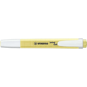 Stabilo Swing Cool Pastel Marcador Fluorescente - Cuerpo Plano - Punta Biselada - Trazo entre 1 y 4mm - Tinta con Base de Agua - Color Amarillo Cremos