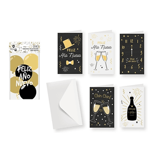 Bismark Pack con 6 Tarjetas de Felicitacion de Año Nuevo con Sobre