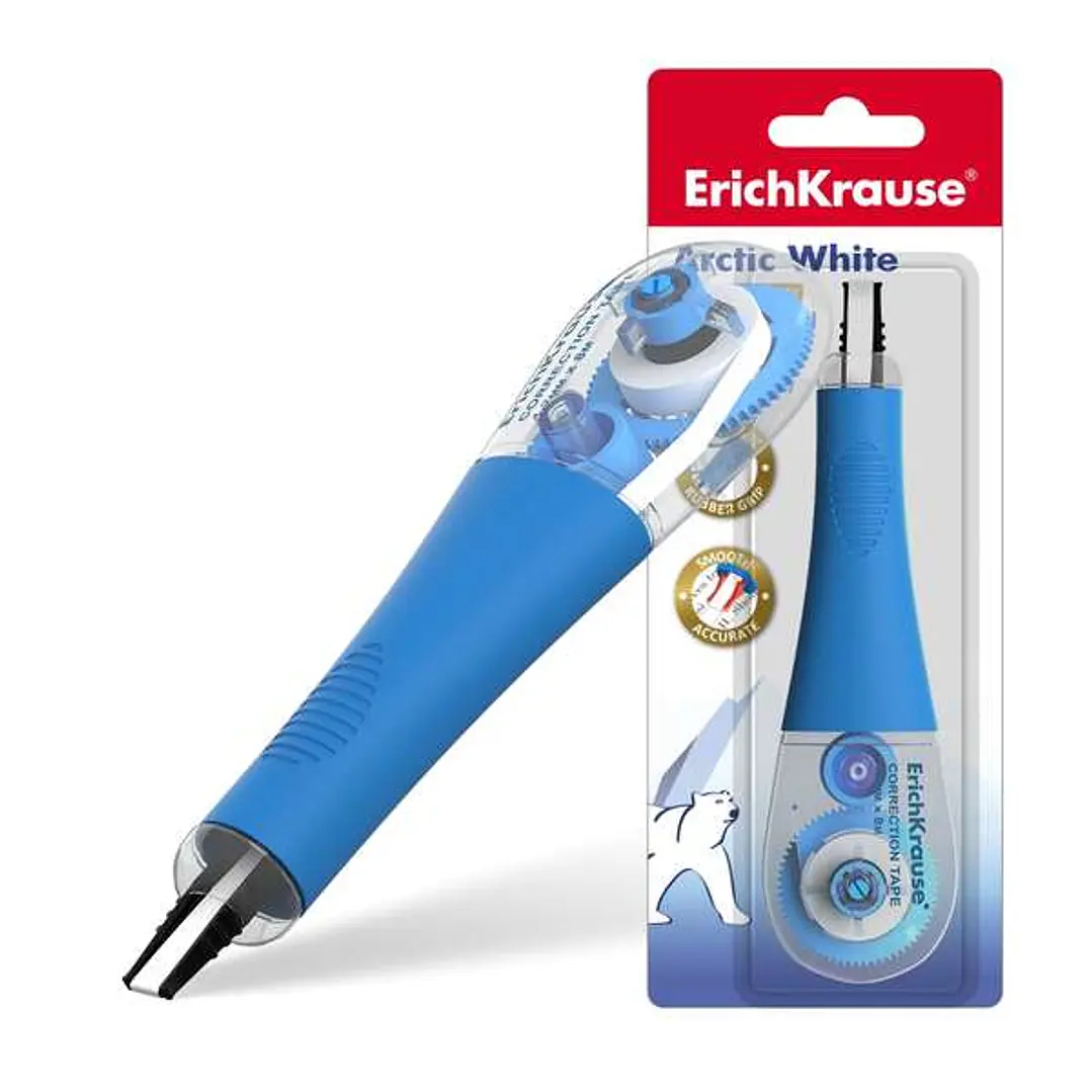 Erichkrause Arctic White Cinta Correctora 4.2mm x 8m - Ideal para Correccion Rapida y Segura - Secado Inmediato - Color Blanco 1