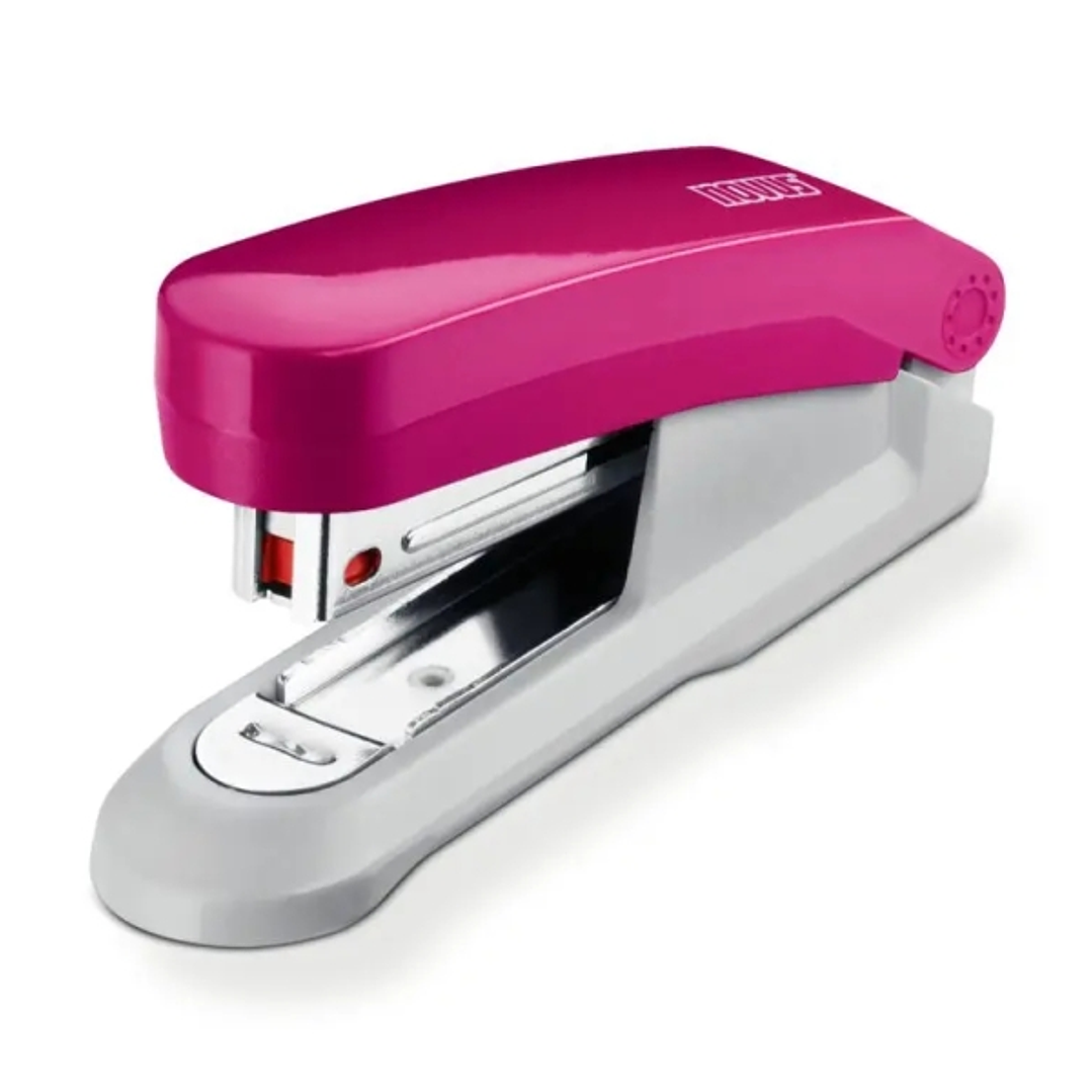 Novus Evolution E15 Fresh Grapadora de Sobremesa - Hasta 15 Hojas - Grapado Cerrado y Clavado - Incluye 200 Grapas Nº10 - Color Rosa/Gris 1